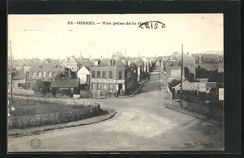 AK Oissel, Vue prise de la Gare, Strassenpartie mit Kreuzung