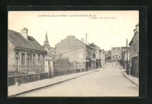 AK Octeville-sur-Mer, La Grande rue N. 2, Strassenpartie