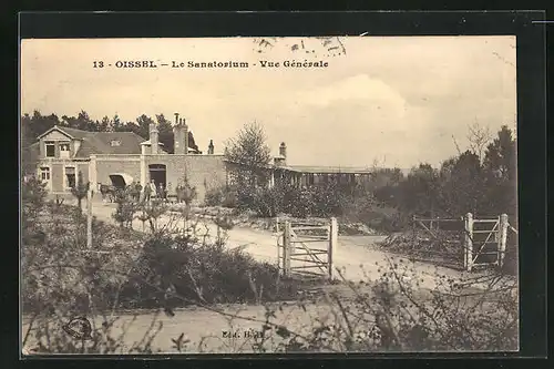 AK Oissel, Le Sanatorium, Vue Générale, Kutsche und Personen vor dem Sanatorium