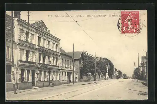 AK Mésnil-Esnard, La Mairie et l`Ecole de Garcons