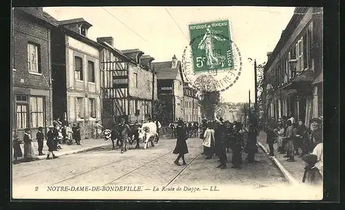 AK Notredame-de-Bondeville, La Route de Dieppe