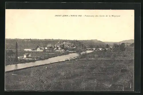 AK Saint-Jean-sur-Mayenne, Panorama des bords de la Mayenne