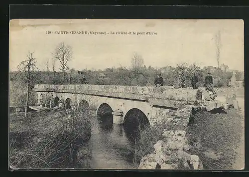 AK Sainte-Suzanne, la riviére et le pont d'Erve