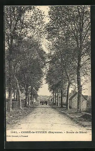 AK Cossé-le-Vivien / Mayenne, route de Meéral, Strassenpartie