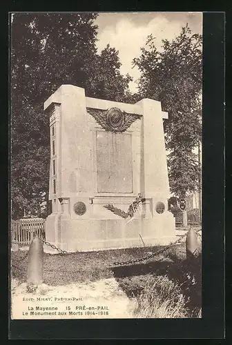 AK Pré-en-Pail / Mayenne, Monument aux Morts 1914 -1918