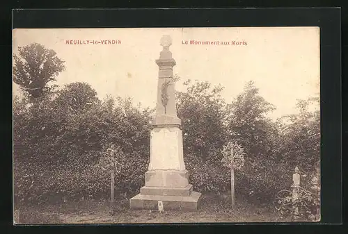 AK Neuilly-le-Vendin, Le Monument aux Morts