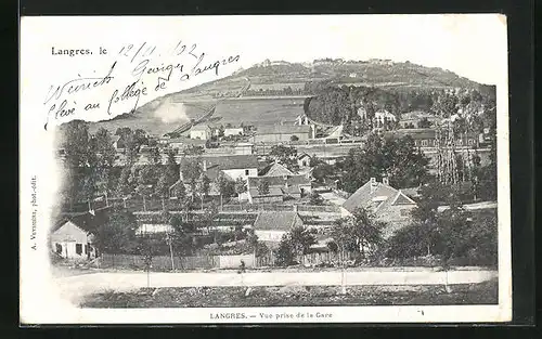 AK Langres, Vue prise de la Gare