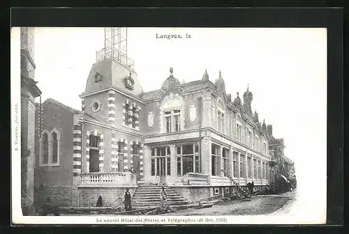 AK Langres, Le nouvel Hôtel des Postes et Télégraphes 1902