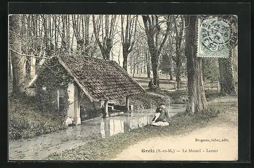 AK Gretz, Le Mesnil - Lavoir, Waschhaus