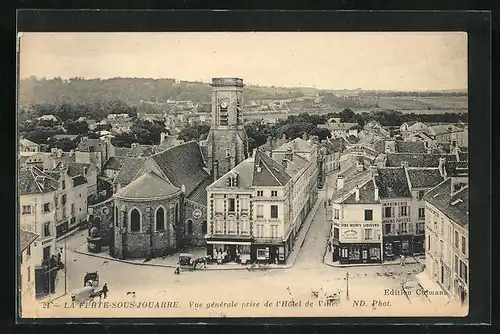AK La Ferté-sous-Jouarre, Totalansicht mit Rathaus