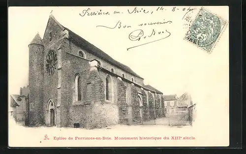 AK Ferrières-en-Brie, Eglise, Ansicht der Kirche