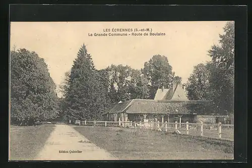 AK Les Écrennes / S.-et-M., La Grande Comunne, Route de Boulains