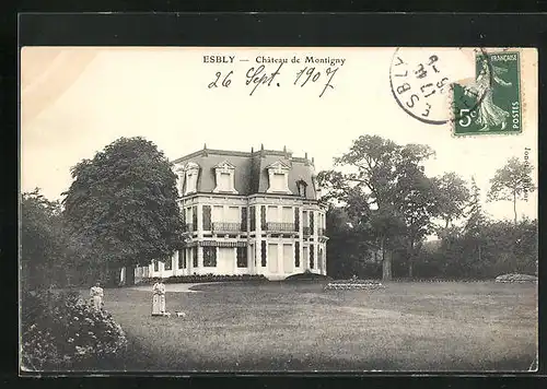 AK Esbly, Chateau de Montigny, Frontansicht des Schlosses