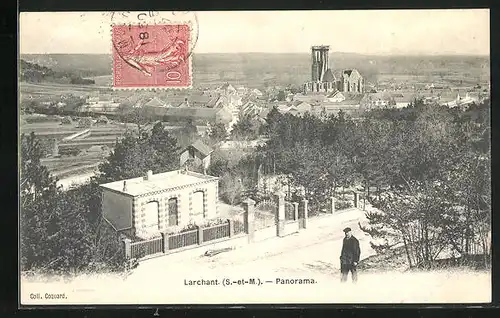 AK Larchant / S.-et-M., Panoramablick vom Hügel aus