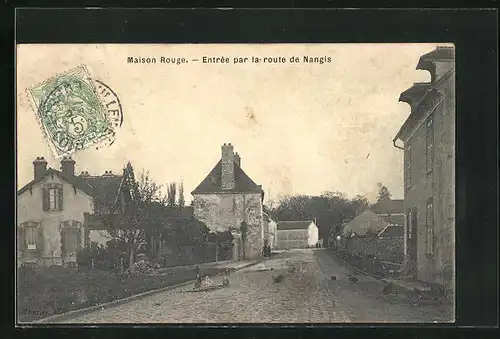 AK Maison Rouge, Entrée par la route de Nangis, Strassenpartie, Ortspartie