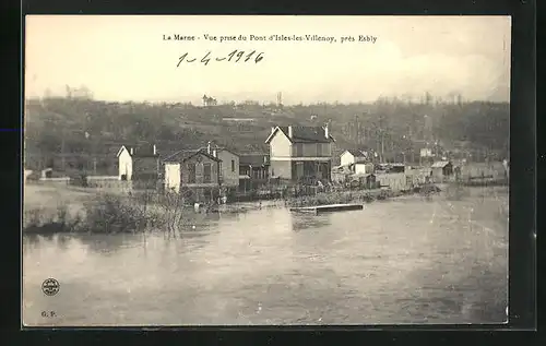 AK Isles-lès-Villenoy, La Marne, Vue prise du Pont
