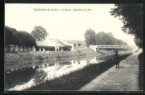 AK Coupvray, Le Canal, Quartier du Bas