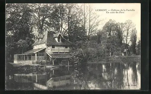 AK Lumigny, Château de la Fortelle, Un coin du Parc