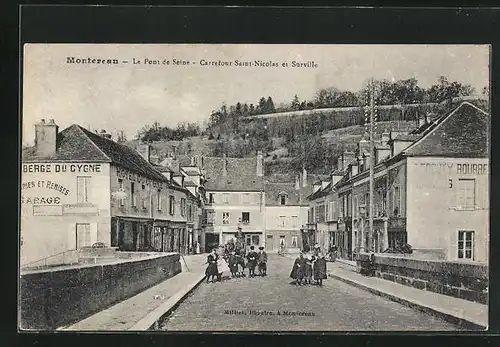 AK Montereau, Le Pont de Seine, Carrefour Saint-Nicolas et Surville