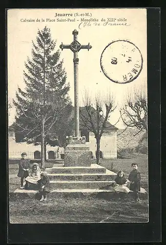 AK Jouarre, Calvaire de la Place Saint-Paul, Monolith du XIIIe siècle