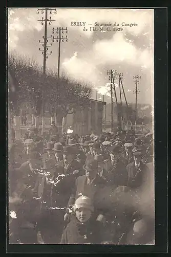 AK Esbly, Souvenir du Congrès de l`U. N. C. 1929, Les Participants