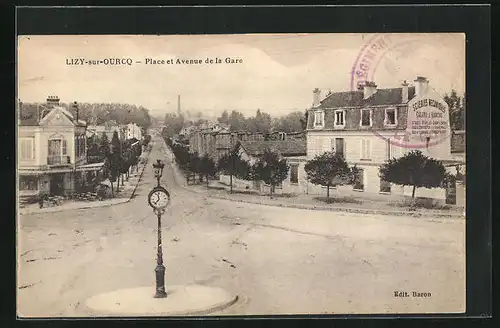 AK Lizy-sur-Ourcq, Place et Avenue de la Gare