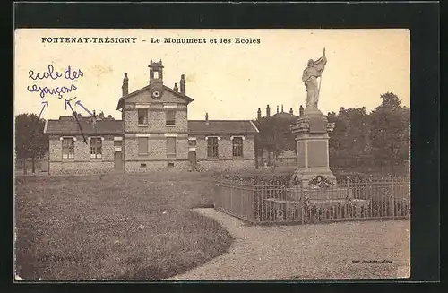 AK Fontenay-Trésigny, le Monument et les Ecoles