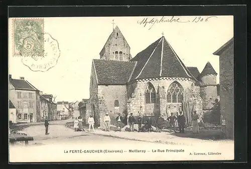 AK La Ferté-Gaucher, Meilleray, la Rue Principale