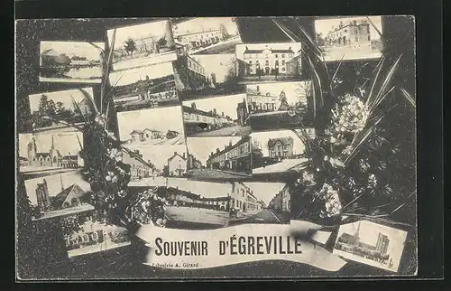 AK Égreville, verschiedene Ortsansichten