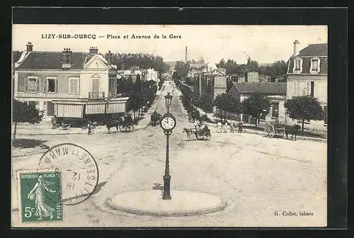 AK Lizy-sur-Ourcq, Place et Avenue de la Gare