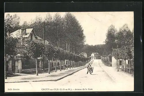 AK Crouy-sur-Ourcq, Avenue de la Gare