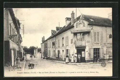 AK Guignes-Rabutin, Rue de Paris et Hôtel Ste Barbe