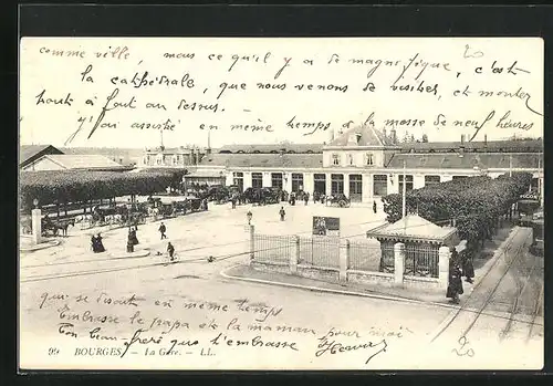 AK Bourges, La Gare, Bahnhof