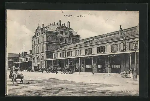 AK Macon, La Gare, Bahnhof