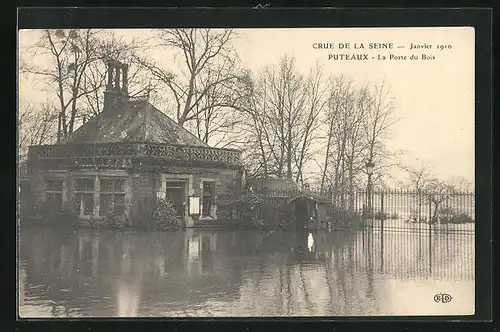 AK Puteaux, Crue de la Seine 1910 - La Porte du Bois, Hochwasser