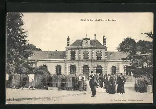 AK Sillé-le-Guillaume, La Gare, Bahnhof