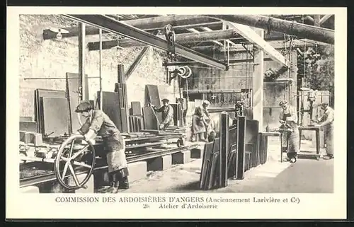 AK Angers, Commissions des Ardoisières - Atelier d`Ardoisière, Schiefer-Steinbruch