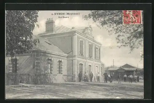 AK Evron, La Gare, Blick auf den Bahnhof