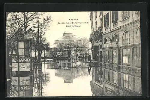 AK Angers, Inondations de Janviers 1910, Quai National