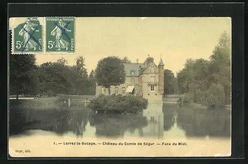AK Lorrez-le-Bocage, Château du Comte de Ségur, Face du Midi