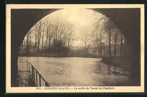 AK Lesches, La sortie du Tunnel de Chalifert