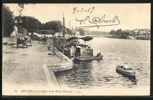 AK Melun, Le Quai de la Reine-Blanche