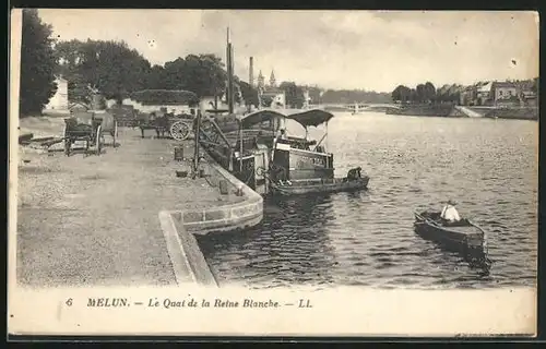 AK Melun, Le Quai de la Reine Blanche