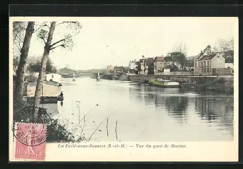 AK La Ferté-sous-Jouarre, Vue du quai de Marine