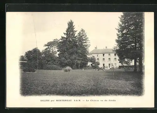 AK Salins, Le Château vu du Jardin par Montereau