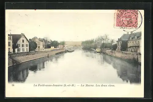 AK La Ferté-sous-Jouarre, La Marne, Les deux rives