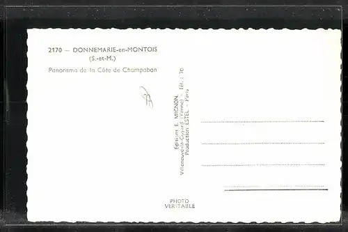AK Donnemarie-en-Montois, Panorama de la Côte dee Champabon