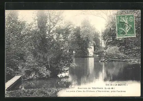 AK Tournan, La piece d'eau du Château d'Hermieres, prés Faviéres