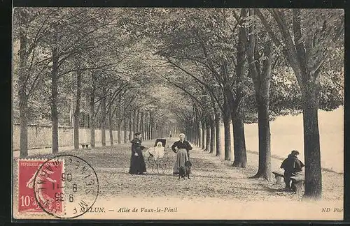 AK Melun, Allée de Vaux-le-Pénil