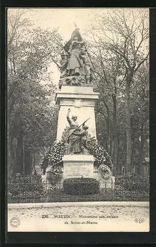 AK Melun, Monument aux enfants de Seine-et-Marne